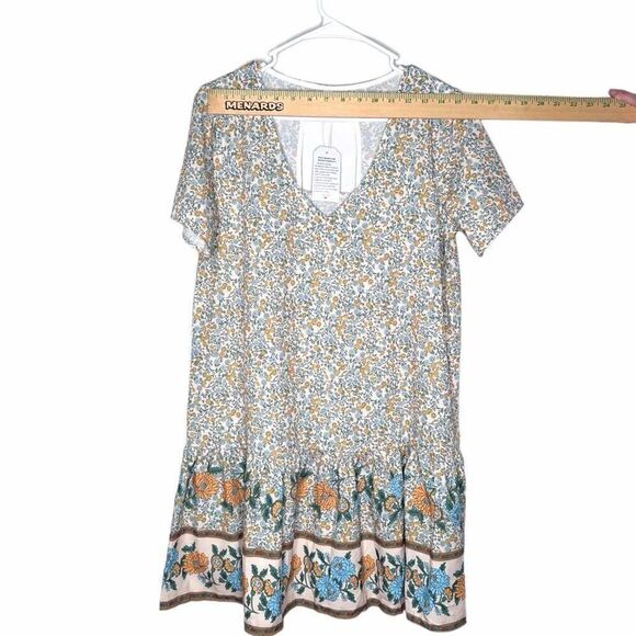 NWT Boho Floral Mini Shift Dress - Size S - Picture 5 of 7